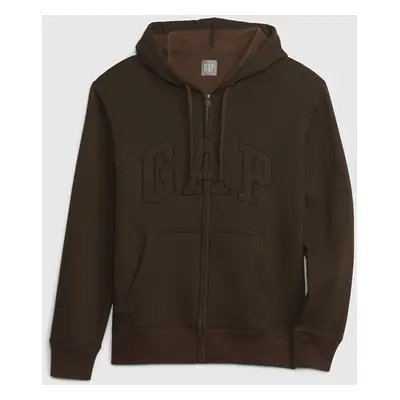 Mikina GAP Fullzip Hoodie Woodsy Brown