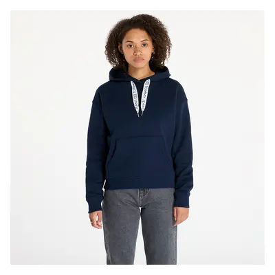 Mikina Tommy Jeans Boxy Logo Drawcord Hoodie Navy