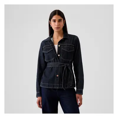 Bunda GAP Belted Featherweight Jacket Dark Wash Indigo