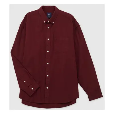 Košile GAP Standard Logo Oxford Shirt Noir Red