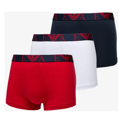 Boxerky EA7 Emporio Armani Men's Knit 3-Pack Tr Marin/ Rosso Lac/ Bian