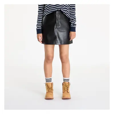 Sukně Calvin Klein Jeans Faux Leather A-Line Skirt Black