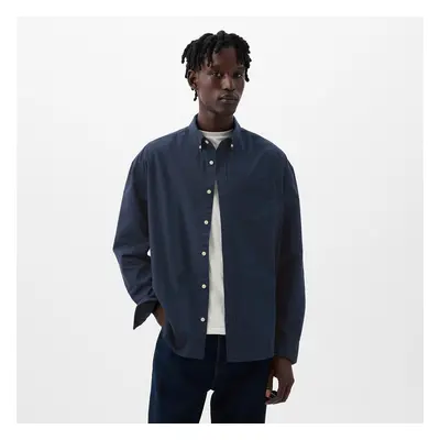 Košile GAP Standard Logo Oxford Shirt Tapestry Navy