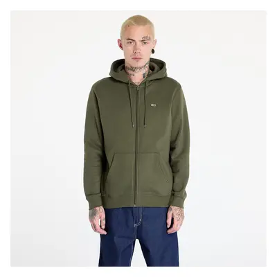 Mikina Tommy Jeans Regular Flag Zip Through Hoodie Fatique Green