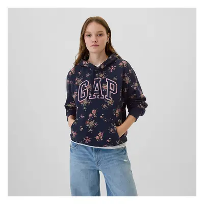 Mikina GAP Logo Pullover Hoodie Navy Floral