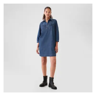 Šaty GAP Denim Dress Dark Wash Indigo