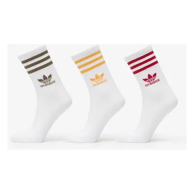 adidas Crew Sock 3-Pack White/ Olive Strata/ Preloved Yellow