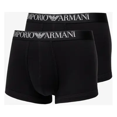 Boxerky EA7 Emporio Armani Men's Knit Trunk 2-Pack Nero/ Nero