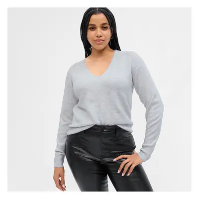 Svetr GAP V Neck Sweater Light Heather Grey