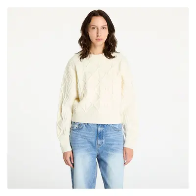 Svetr Wrangler Cable Knit Sweater Worn White