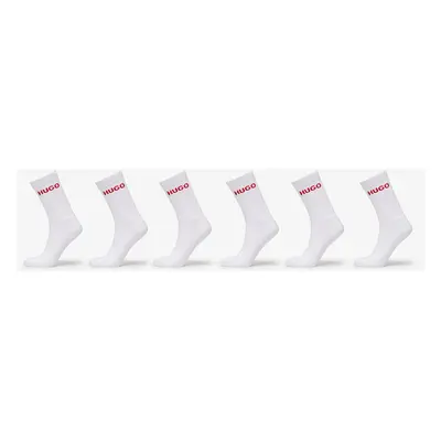 Hugo Boss Rib Logo Sock 6-Pack White