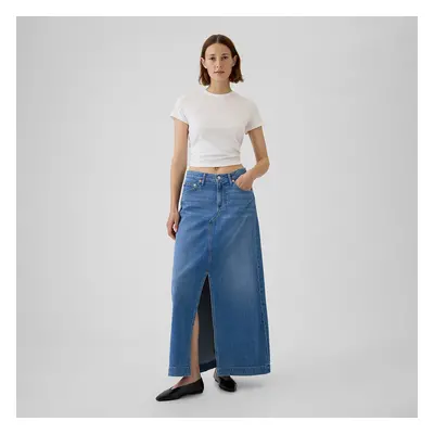 Sukně GAP Denim Maxi Skirt Light Wash Indigo