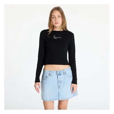 Tričko Karl Kani Small Signature Short Rib Longsleeve Black