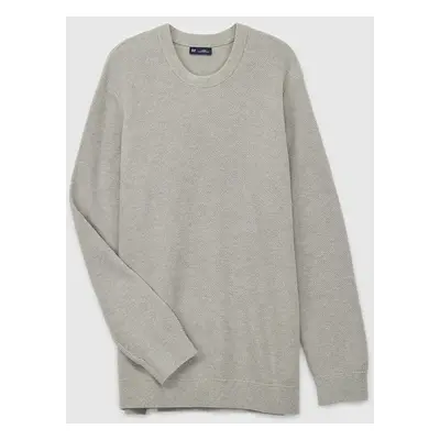 Svetr GAP Crew Texture Light Grey Heather