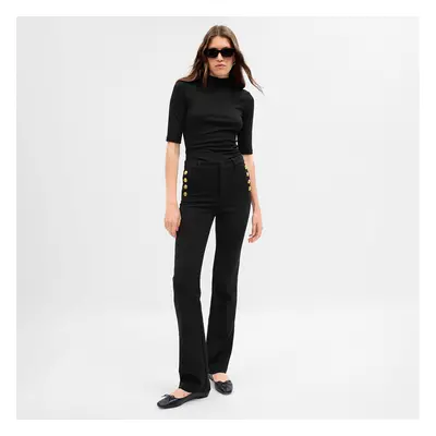 Kalhoty GAP Boot Flare Pants Black