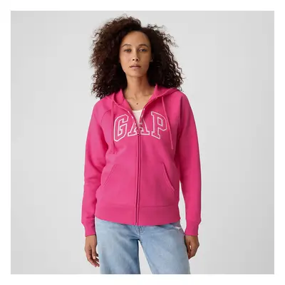 Mikina GAP Logo Full Zip Hoodie Sizzling Fuchsia