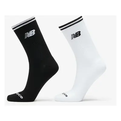 New Balance Running Stripe Midcalf Socks 2-Pack Black/ White