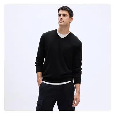 Svetr GAP Cotton V Neck Sweater Black