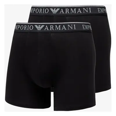 Boxerky EA7 Emporio Armani Men's Knit Trunk 2-Pack Nero/ Nero