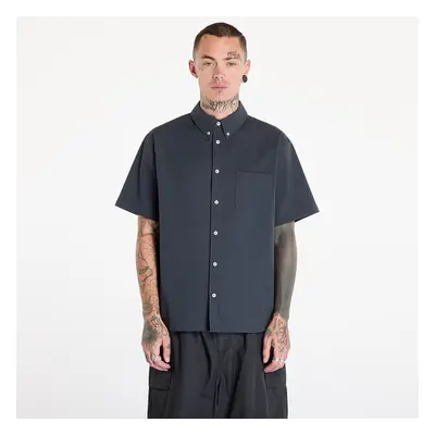 Košile Nike Life Men's Short-Sleeve Seersucker Button-Down Shirt Anthracite/ Anthracite