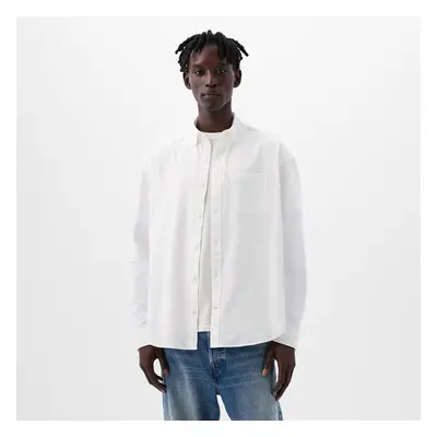 Košile GAP Standard Logo Oxford Shirt Optic White