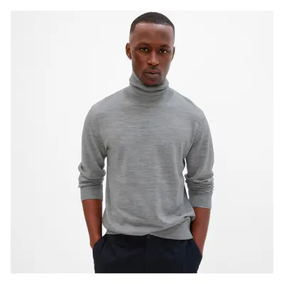 Svetr GAP Merino T Neck Sweater Light Grey Heather