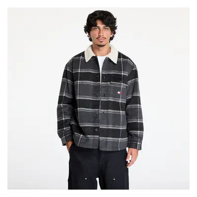 Bunda Tommy Jeans Check Sherpa Overshirt Black Check