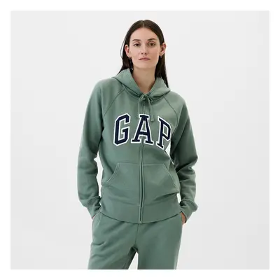 Mikina GAP Logo Fullzip Hoodie District Green