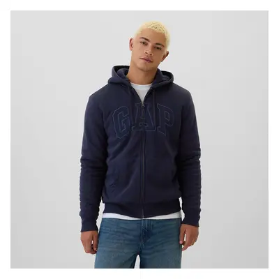 Mikina GAP Logo Fullzip Sherpa Hoodie Navy Uniform