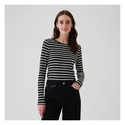 Tričko GAP Modal Crew Black White Stripe