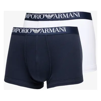 Boxerky EA7 Emporio Armani Men's Knit Trunk 2-Pack Marine/ Bianco