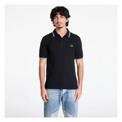 Tričko FRED PERRY The Twin Tipped Shirt Black/ Ecru/ Soft blue