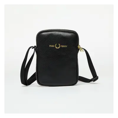 Taška FRED PERRY Tumbled Leather Side Bag Black