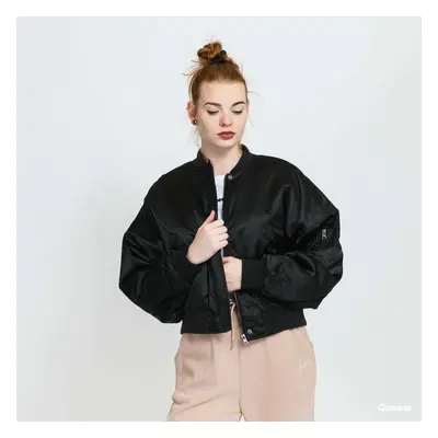 Bunda Urban Classics Ladies Short Oversized Satin Bomber Jacket Black