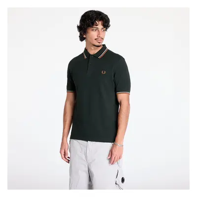 Tričko FRED PERRY The Twin Tipped Shirt Night Green/ Silver Blue/ Marmalade