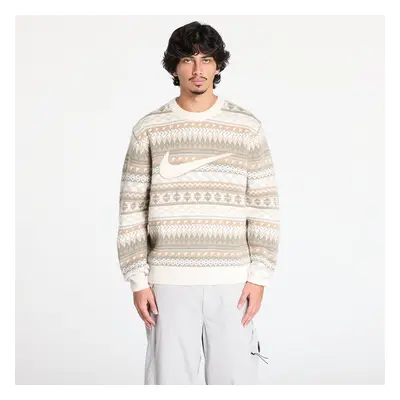 Svetr Nike Life Fair Isle Swoosh Sweater Light Orewood Brown/ Sail/ Khaki