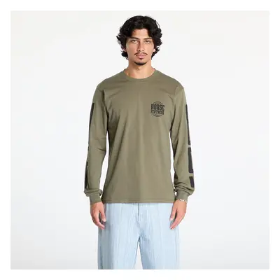 Tričko Horsefeathers Tall Typo Long Sleeve T-Shirt Burnt Olive