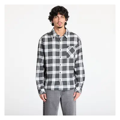 Košile Urban Classics Boxy Dark Checked Shirt Grey/ White