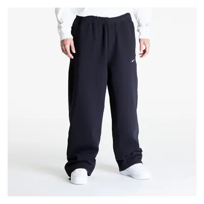 Tepláky Nike Solo Swoosh Men's Open-Hem Brushed-Back Fleece Pants Black/ White