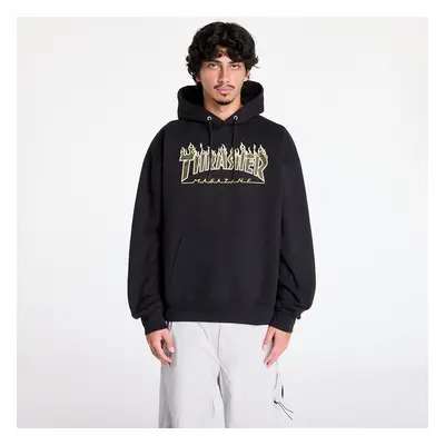 Mikina Thrasher Flame Hoodie Black/ Yellow