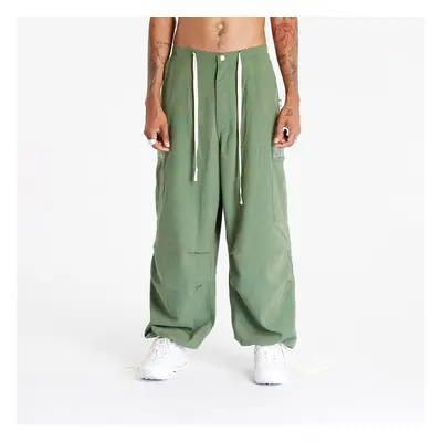 Kalhoty PLEASURES Visitor Wide Fit Cargo Pants Green