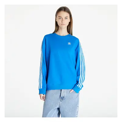 Mikina adidas Stripes Oversized Crew Sweatshirt Blue Bird