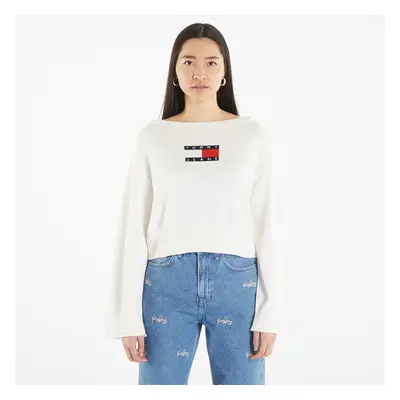 Svetr TOMMY JEANS Lw Center Flag Pullover White