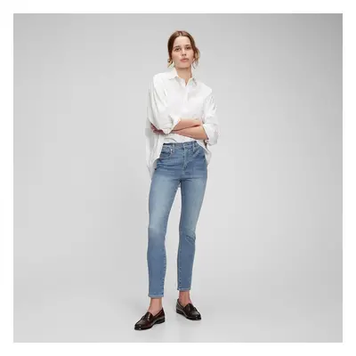 Kalhoty GAP Denim Pants Skinny - High Rise Light Indigo