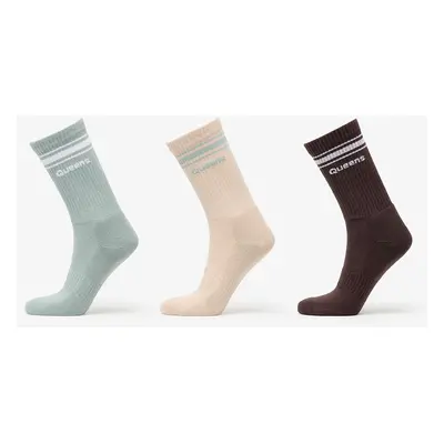 Ponožky Queens Essential Basic Crew Socks 3-Pack Oat/ Sage/ Mauve