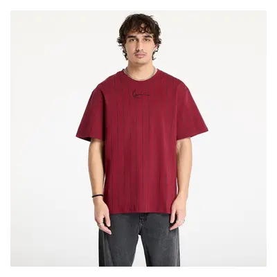 Tričko Karl Kani Small Signature Essential Pinstripe Tee light Dark Red/ Black