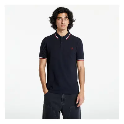 Tričko FRED PERRY Twin Tipped Shirt Navy/ Snow white/ Bntred