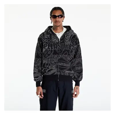 Mikina PLEASURES Signal Zip Up Hoodie Black