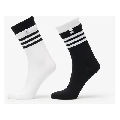 adidas Stripes Layer Crew Socks 2-Pack Black/ White