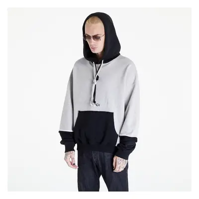 Mikina PREACH Oversized Raw Edges Hoodie GOTS Grey Melange/ Black